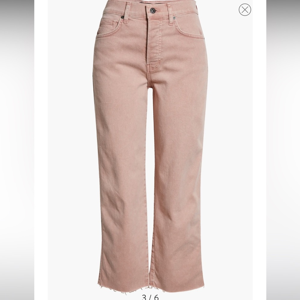Veronica beard Blake crop in classic straight Jean size 28 color rosewood